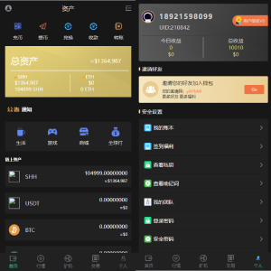 区块链系统/USDT/BTC/ETH/SPC/数字钱包/程序